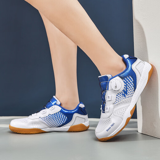 
Double Star Batty Table Tennis Shoes Men and Women Adult Children's Mesh Breathable Badminton Sports Shoes Lightweight Shoes Shoes Training Tennis Shoes White and Blue (Table and Badminton) 34