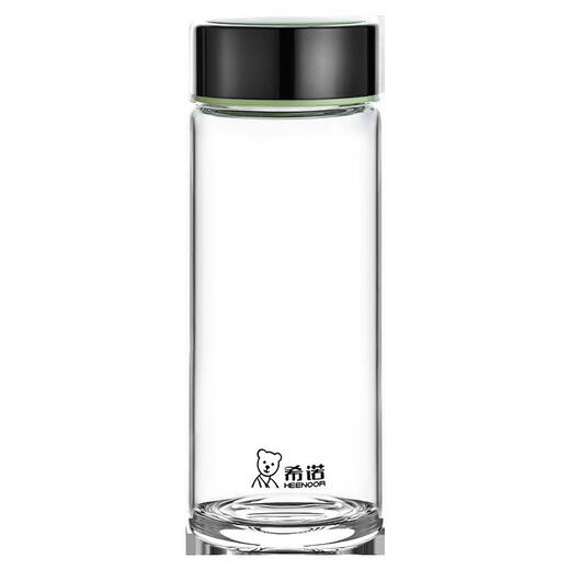 希诺（HEENOOR）玻璃杯女单层带盖花茶杯清新可爱便携水杯6170 6171 6172 6171单层橙色 带防伪码 300ml 0只