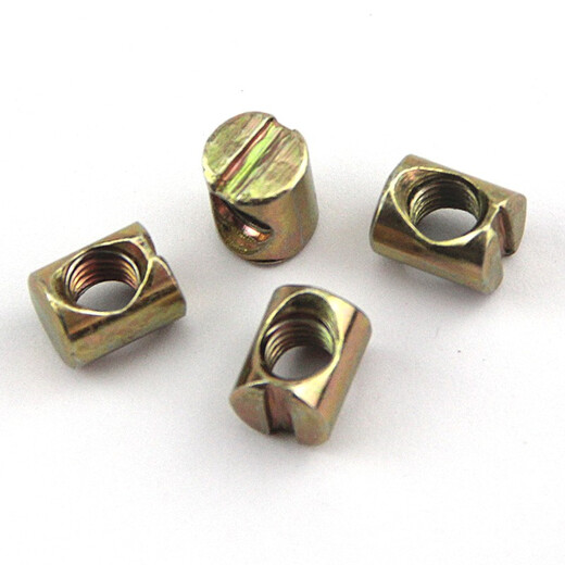 Chuanchai-Furniture nut hardware baby and children's bed accessories screw hammer head nut cross hole nut two-in-one connection component M6M8 6*10 20 pieces