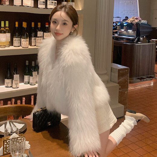 Primary diameter encrypted raccoon fur double-sided braided fur coat for women, short, small, young, Internet celebrity 2025 winter new style, elephant gray, one size fits all Primary diameter encrypted raccoon fur double-sided braided fur coat for women, short, small, young, Internet celebrity 2025 winter new style, elephant gray, one size fits all