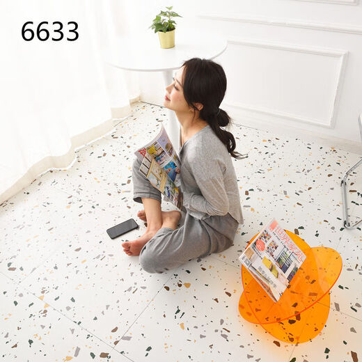 Rental house Internet celebrity renovation and renovation PVC self-adhesive floor tiles thickened marble ins bedroom wear-resistant plastic mat 6627 stone patterns 60*60 cm