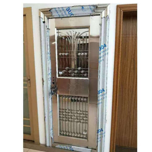 勤凯金盾定制不锈钢304单门通玻透光阳台门不锈钢防盗门进户门单门 860*2050 201加厚不锈钢