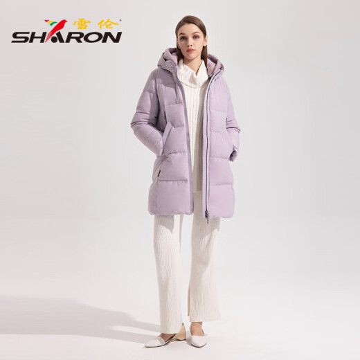 Shirron mitten in der Mitte der Länge nach unten für Frauen Einfache und vielseitige Armband Herbst und Winterjacke 13567 Pink Purple 3XL