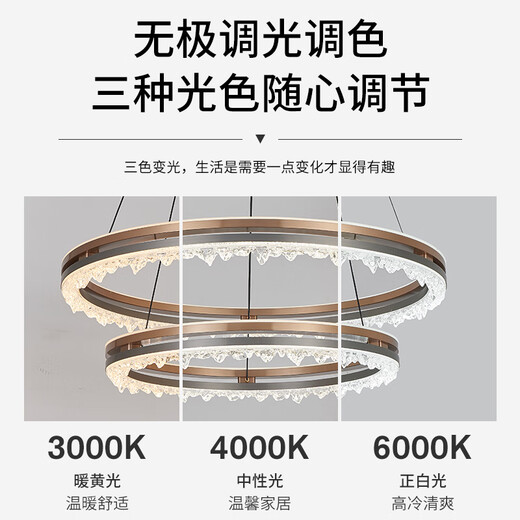 
Sendlanode light luxury chandelier living room headlights fashionable smart simple dining room bedroom LED chandelier 9721-8+6+4 eccentric circle