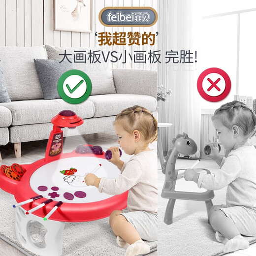菲贝（feibei）六一儿童节礼物投影仪画板绘画桌益智玩具女孩生日礼物3-5岁