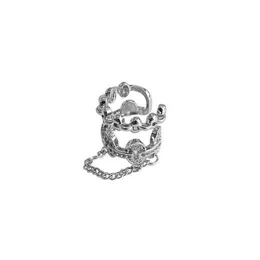 MOLC tassel pierced earrings, light luxury niche earrings, unique creative designer ear bone clips, cool and handsome men's summer earrings E3572 chain tassel earrings