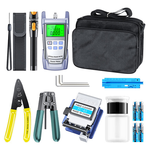 Sai Fiber FTTH fiber cold joint tool kit set leather cable optical power meter red light pen fiber cutting knife leather wire clamp Miller pliers integrated machine fiber fusion fiber melting set set one + cold connector