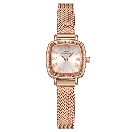 IBSO (IBSO) Top-Ten-Markenuhren für Damen, britische Studentenuhren aus Stein, Geburtstagsgeschenke für Freundinnen und Ehefrauen, 9226 ganz gold-schwarzer Gürtel, importiertes Uhrwerk