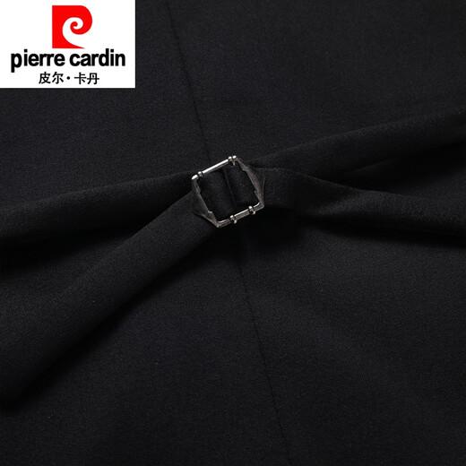 皮尔卡丹 春秋款马甲男薄款潮流背心发型师工作服西装马夹伴郎服针织 黑色 2XL