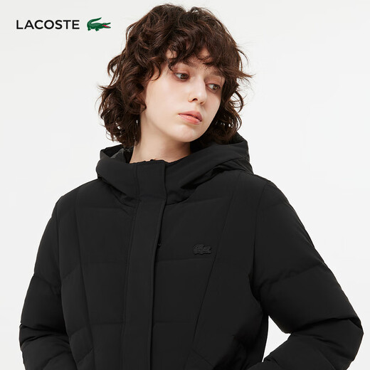 LACOSTE French crocodile women's fashion casual solid color versatile goose down jacket | BF0707 031/black M 38 /165