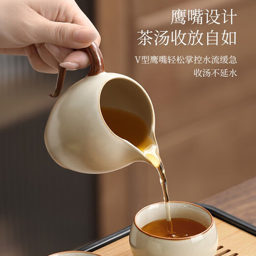 Shangyanfang Ru Kiln Kung Fu tea set complete set of high-end household ceramic teapots and cups utensils complete set housewarming birthday gift