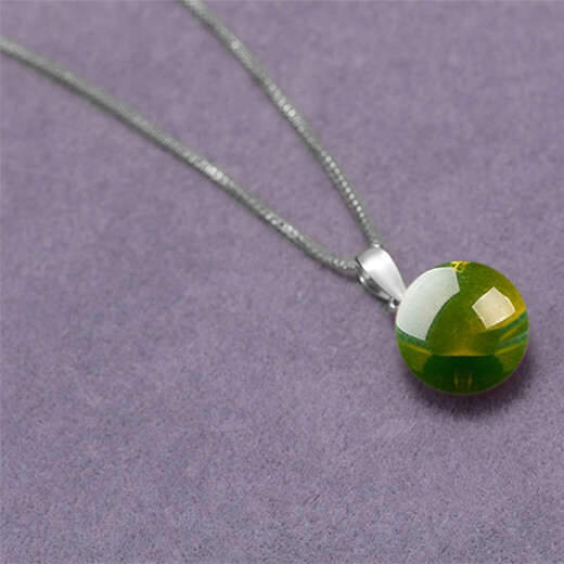 Drops of water form beads. Amber pendant. Purified water blue amber round beads. 925 silver pendant. Clean and no black spots. Mexican blue amber gift for girlfriend. 12.0-13.0mm blue amber + 925 silver pendant holder.