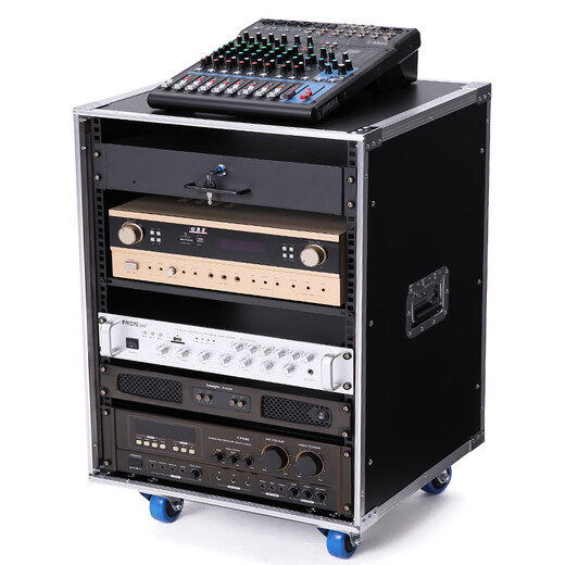 Amplifier chassis fireproof board audio cabinet mixer rack 16u aviation cabinet 12u mobile aviation case Ling 9U thickened cabinet (no door wheels)