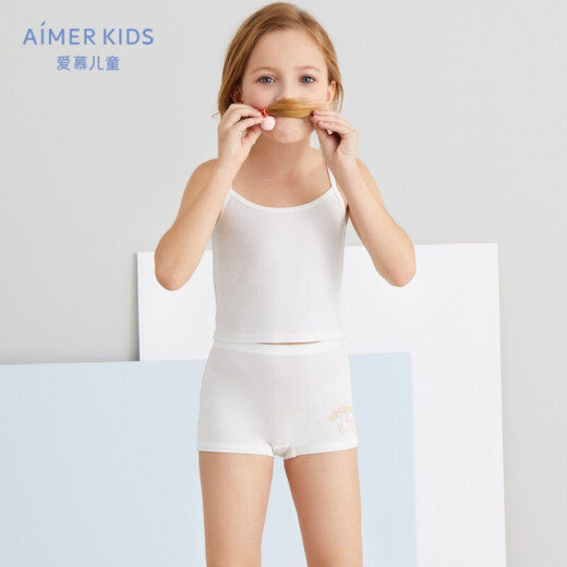 AimerKids Adoration Children's Angel Pants MODAL Printed Rainbow Pegasus Mid-waist Boxer Pants AK1234671 White 110