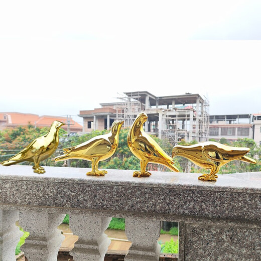 Juyanghui simulated pigeon ornaments animal sculptures imitation stainless steel copper bird swallows outdoor courtyard garden interior decorations a pair of electroplated silver