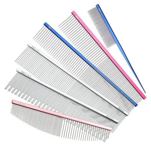 Blackbird cat comb, pet comb row comb, cat hair comb, dog comb, open knot styling comb, floating hair pet comb, special crescent comb, piano comb/medium short hair, 19cm silver