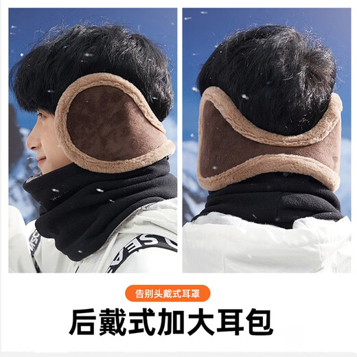 Bovonik earmuffs warm men and women earmuffs earbags autumn and winter solid color plush earmuffs back-worn thickened warm and cold-proof ear protection solid color velvet earmuffs black