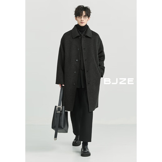 Earl Zoermaken Revers Yak Wolle Wolle doppelseitig Wollmantel Herrenmitte mit mittlerer Jacke 2024 Herbst und Winter neuer Stil P441877 Nacht Frost Grey S 165