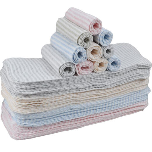 Mo Peng Windel kann gewaschen und absorbiert und atmungsaktives Baumwollmaterial für Neugeborene Windeln Baumwolle atmungsaktives Baby Meso-Stoff dünne und dick gefärbte Baumwollrosa 1-Stück-Packung Dreischichtig 45*17cm15 Stücke
