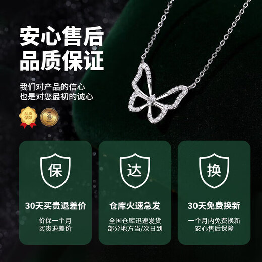 MZMZ platinum butterfly necklace for women pt950 platinum clavicle chain exquisite Valentine's Day birthday gift for girlfriend and wife nationwide/next day delivery - light luxury - butterfly necklace for women