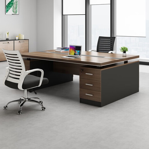 Mu Zhexi office furniture desk double seat face-to-face manager's room modern financial table (double short cabinet) 160*120*75