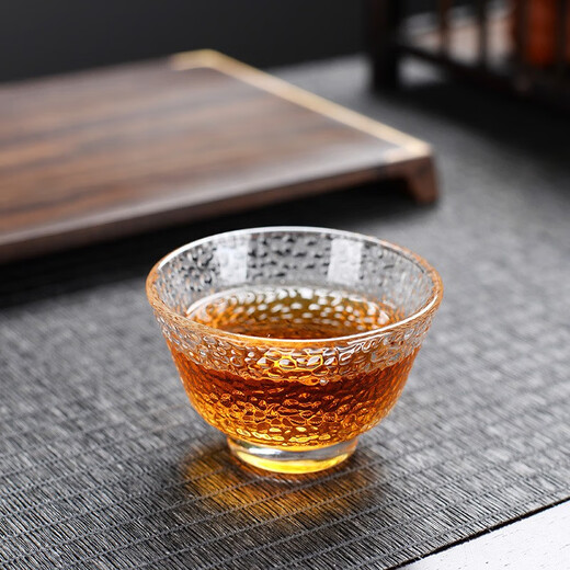 Daixi Kungfu glass small tea cup thickened tea tasting office tea set transparent tea set accessories tea cup tall style 6 pieces