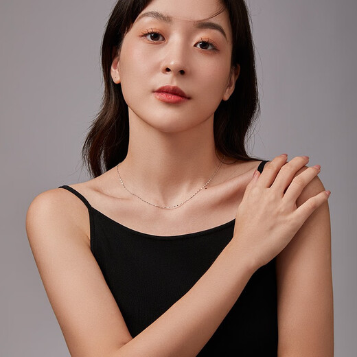 Saturday Fortune (ZLF) platinum necklace for men and women PT950 shiny versatile lip chain platinum necklace plain chain 1.27g 40cm +5cm