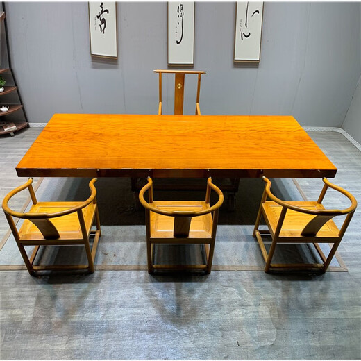 JPHZNB solid wood large board tea table yellow pear large board table log whole board boss desk ebony wood customization