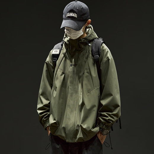 Jingxu Jacket Men's Jacket Boys Spring and Autumn Youth American Men's Spring and Autumn Men's Thickened Work Jacket Black XL Recommended Weight 120-150 Jin Jin is equal to about 0.5 kg