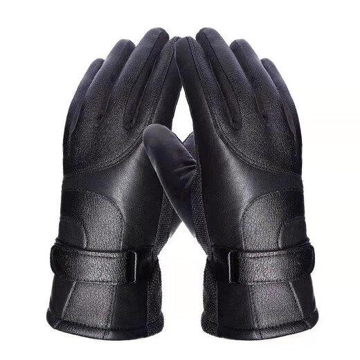 Fox Fairy Gloves for Men and Women Winter Velvet Thickening Warm Cycling Motorcycle Touch Screen Windproof Outdoor Coldproof Waterproof Winter Large Cotton Thickened Black Plus Size