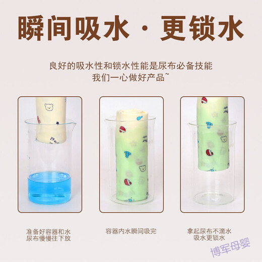 宝宝尿布纯棉可洗全棉尿戒子小孩介子新生儿用品婴儿芥子布料尿片 白色印花 45*47cm(十条装)