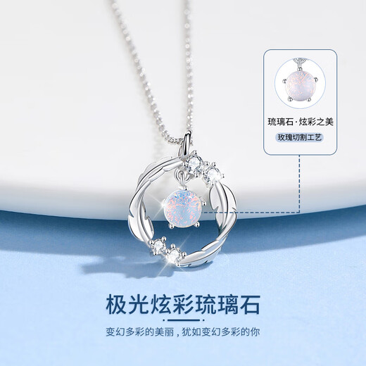Fanzhe Poetry Möbius Ring Pendant Necklace for Women 2025 New Light Luxury Niche Gift for Girlfriend and Wife Birthday Gift for Girls Shipped from Qicang Platinum/Feather You Accompany Möbius Necklace