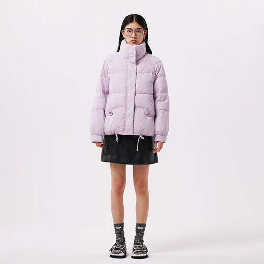 Qianrenggang (CHERICOM) Fashion Short Stand Collar Thickened White Warm Down Jacket Women 2024 Winter New Versatile Y299132Y Lilac Purple 88702 155