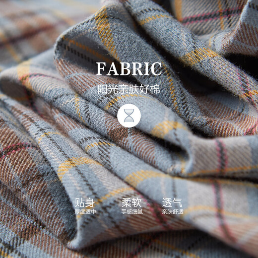 Demana Intellectuals Spring and Autumn Breathing Pure Cotton Retro Plaid Shirt Comfortable and Matchable Flesh Covering Shirt Women's Clothing