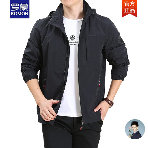Romon Herrenjacke Frühlings- und Herbstjacke Herren Lose großer Frühlings- und Herbstkleidung im Freien im Freien im Freien Frühling und Herbst Herren Top 9898 [Military Green] Abnehmbarer Hut-No zusätzlicher Preis plus Samt 4xl