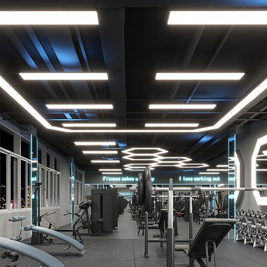 Deng Ling Office Chandelier LED Strip Light Shopping Mall Supermarket Office Building Flat Suspension Line Live Room Light Black Frame Right Angle 120*20*4cm 48W White Light