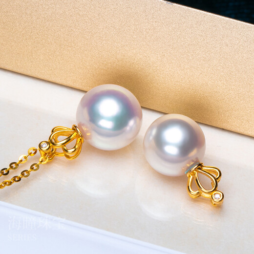 Yage 18K gold diamond Japanese Aurora akoya pearl pendant single Xianglan seawater necklace gift brand