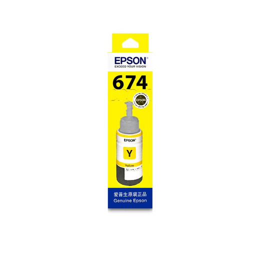 EPSON Original 674 Series Ink geeignet für L801/L805/L810/L850/L1800 T6744 Gelbe Tinte/70 ml