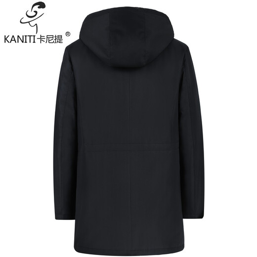 
Kaniti Quality Park Over Men's Danish Cross Mink Full Mink Inner Bottom Hooded Coat Mid-length Business Warm Jacket Black 5XL