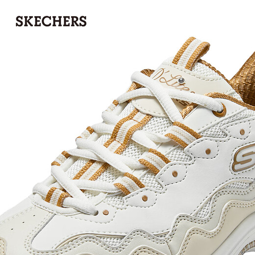 Skechers Autumn Women's Black and White Color Block Dad Shoes Casual High Rebound Sports Shoes Lace Running Panda Shoes 149792 Natural Color/Tan/NTTN 38