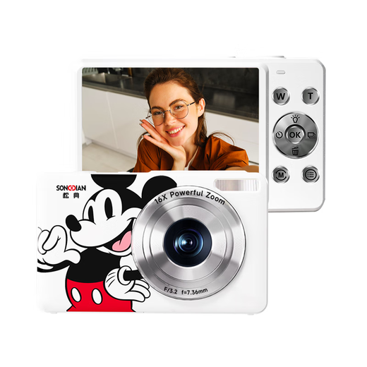 松典（SONGDIAN）迪士尼米奇联名款数码相机卡片迷你照相机dc405 白色【官方标配】+32G内存卡