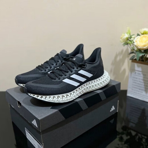 阿迪达斯 （adidas）男鞋女鞋2025新款夏季4D打印跑步鞋减震情侣运动鞋休闲跑步鞋 GX9249黑白 41