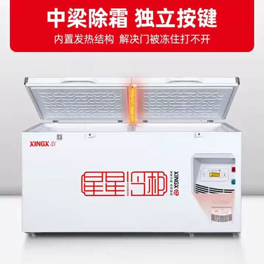 星星（XINGX）冰柜BD/BC-518G商用卧式大冷柜 冷藏冷冻转换保鲜冰箱 雪糕冰冻柜急冻速冻大冰柜 BD/BC-518G（约冻肉673斤）