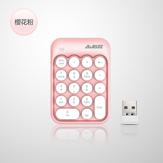 Heijue (AJAZZ) AK18 wireless 2.4G digital keyboard game direction key punk round keycap girls financial cashier accounting 18-key mini keyboard Macaron Black