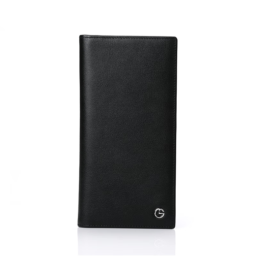 Jinlilai leather goods men's wallet simple long top layer cowhide wallet business card bag light business leather bag merchant shopping mall same style 99K8-Black