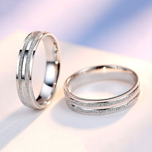 MZMZ frosted platinum ring for men and women, PT999 platinum couple ring, proposal ring, Chinese Valentine's Day and Mid-Autumn Festival gift for girlfriend, PT999 platinum ring, live pair