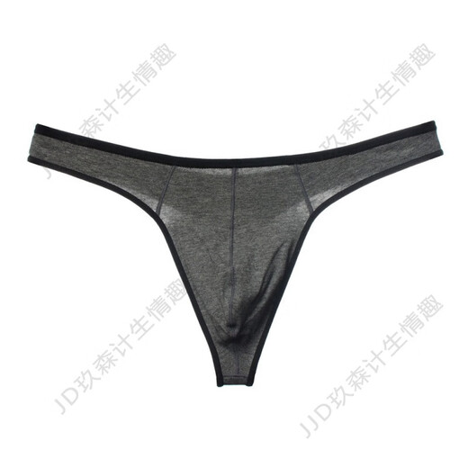 Sexy underwear men's thong cotton underwear sports underwear seamless breathable light men's style fun splicing black 2XL