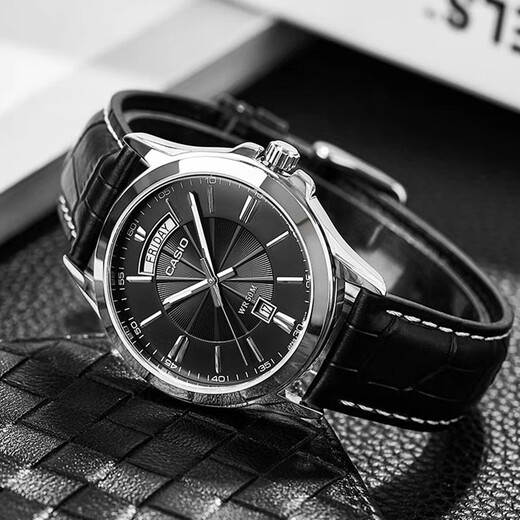 Casio (Casio) Watch Fashion Fashion Business Men's Watch Simple Dial Dial Water Water Water Bart Belt Fecha y Semana de la Semana de hombres MTP-1381L-1A