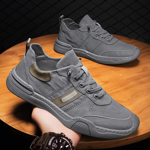 Shoes casuales de siete lobos zapatos casuales de primavera y verano zapatos para hombres zapatos de tela tradicionales zapatos de mesa para hombres zapatos zapatos deportivos md-6636 gris 39