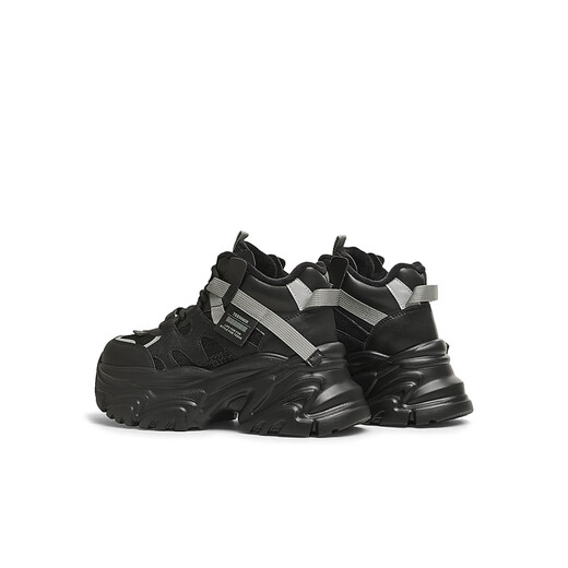 Tianmeiyi Dad Schuhe Schnürsport Sport vielseitig dicker alleiner Top Damen-Freizeitschuhe Frühling und Herbst CJ841DD4 Black 39